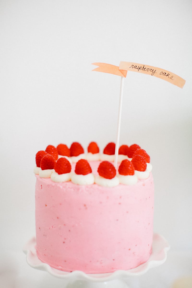 cute as a button raspberry cake recipe | sugarandcloth.com