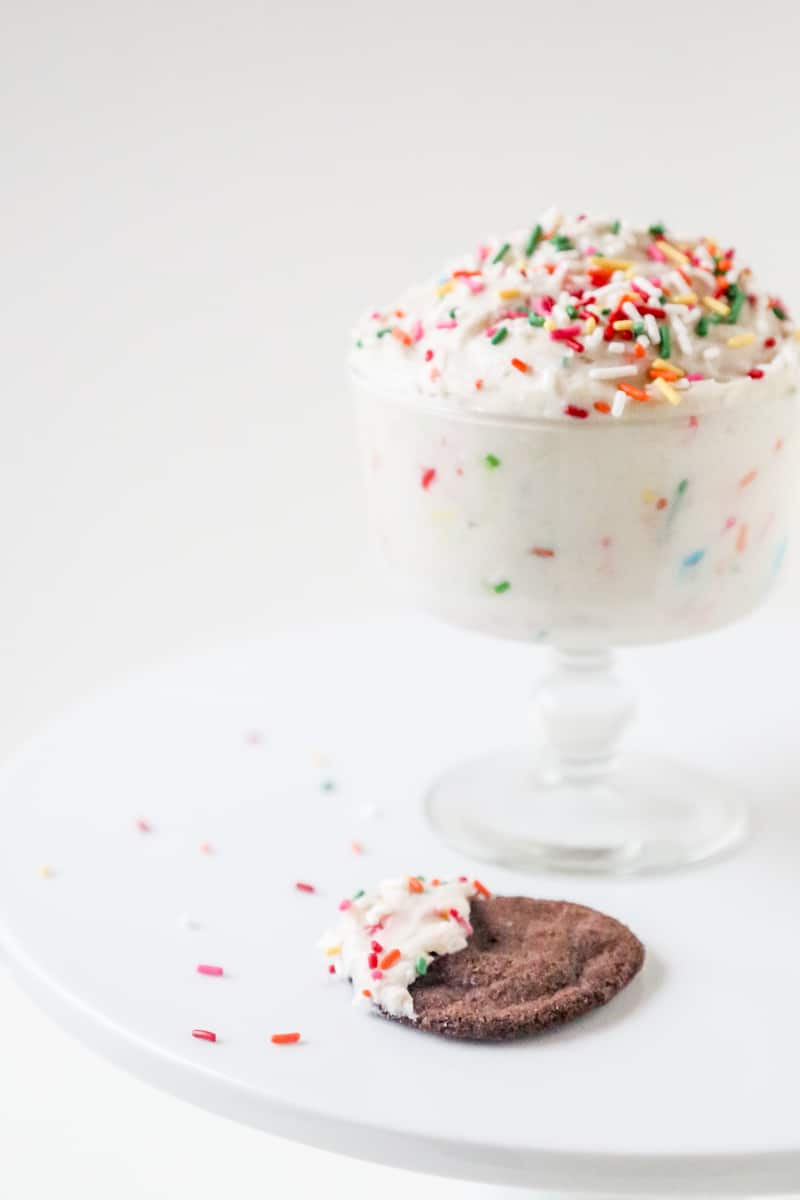 cake batter and cookie chip dip recipe } sugarandcloth.com