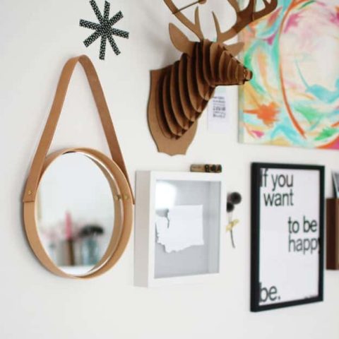 DIY Hanging Mirror - Sugar and Cloth