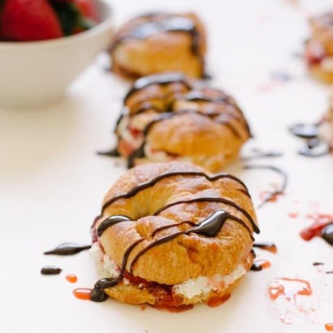 Balsamic Strawberries and Cream Croissantwiches - Sugar and Cloth