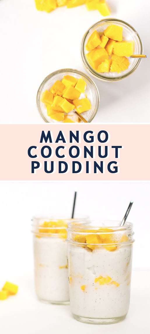 photo of how to make mango coconut pudding by top Houston lifestyle blogger Ashley Rose of Sugar & Cloth