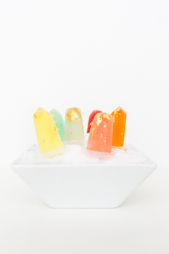 DIY gilded gemstone popsicles 