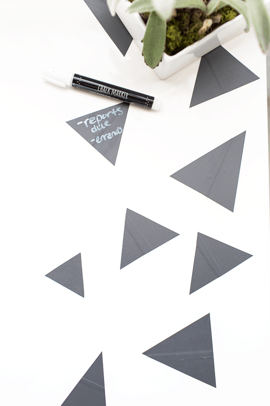 DIY geometric chalkboard notes desktop | sugarandcloth.com