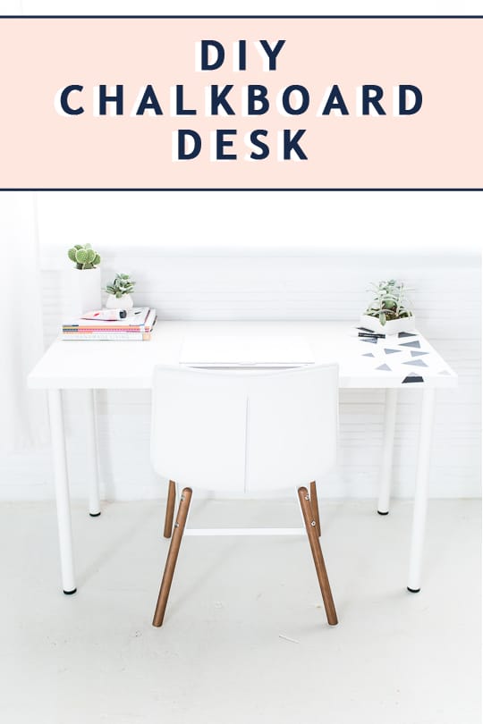 photo of the diy chalkboard desk by top Houston lifestyle blogger Ashley Rose of Sugar & Clot