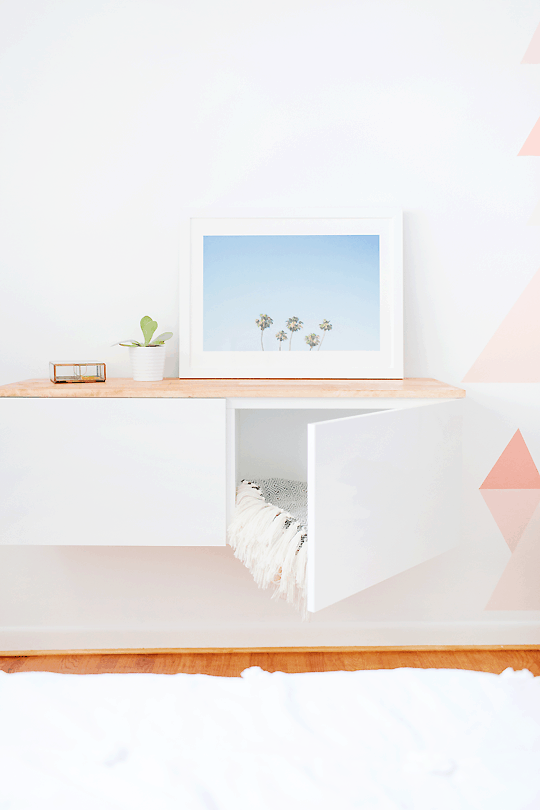 DIY Ikea Hack Floating Credenza by Top Houston Lifestyle Blogger Ashley Rose | sugarandcloth.com #diy #credenza #homediy #homedecor #ikea #floatingcredenza #ikea #ikeahack #hack #modern #diydecor