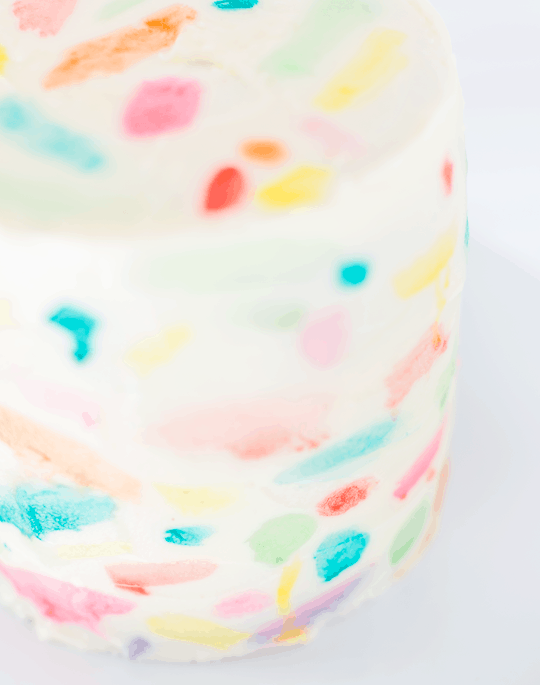 DIY Abstract watercolor painted cake | sugarandcloth.com