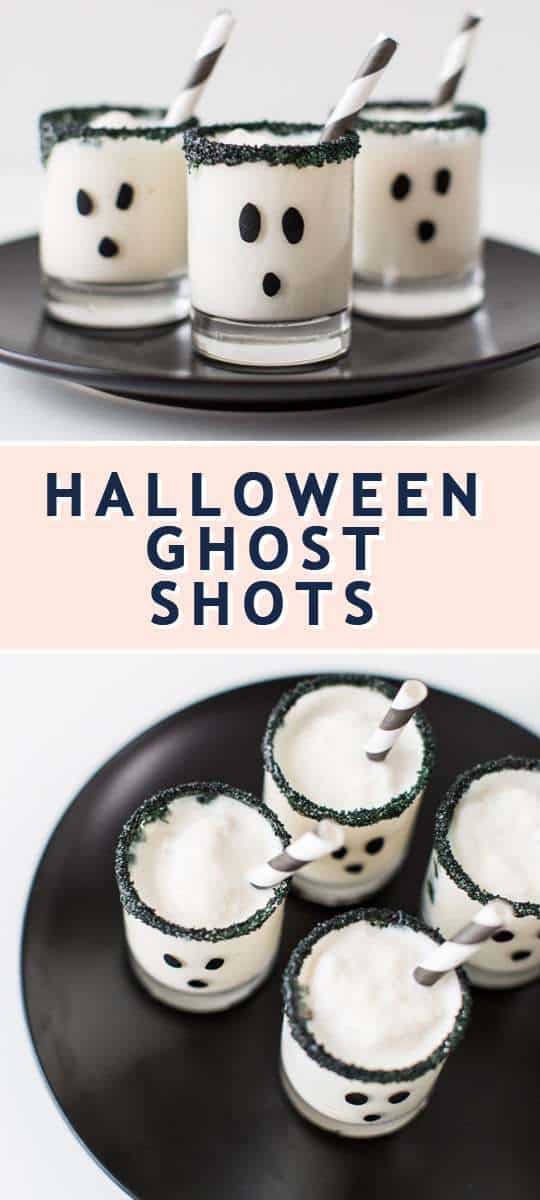 photo of how to make Halloween ghost shots called Ghoul's Guts Shots by top Houston lifestyle blogger Ashley Rose of Sugar & Cloth
