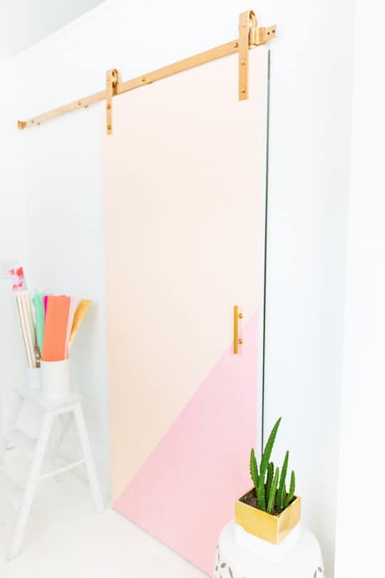 DIY colorblocked barn door | sugarandcloth.com