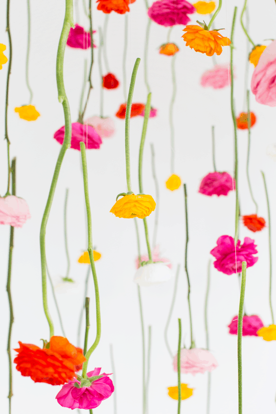 diy flowers hanging from ceiling