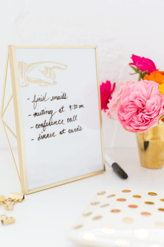 DIY Desktop Dry Erase Board | sugar & cloth