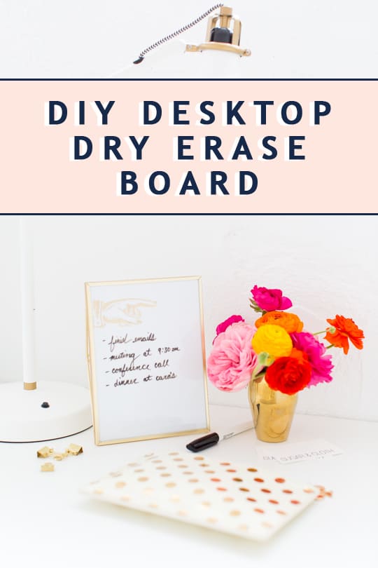 photo of the DIY Dry Erase Board for your home or office desktop by top Houston lifestyle blogger Ashley Rose of Sugar & Cloth