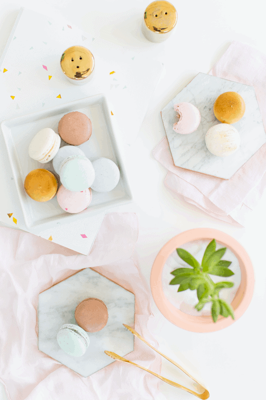 DIY gilded marble hexagon serving boards for under $5 | sugar & cloth