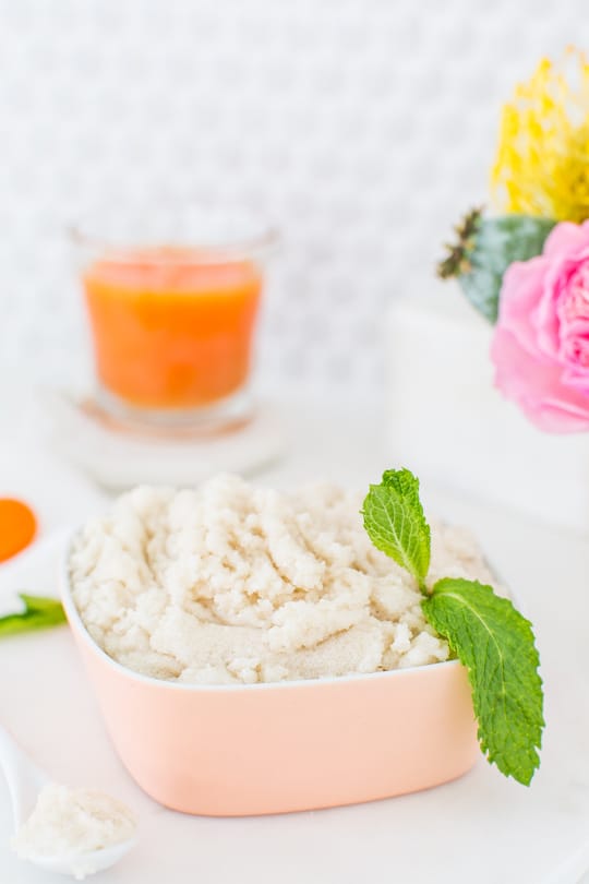 DIY Vanilla Orange Mint Sugar Scrub