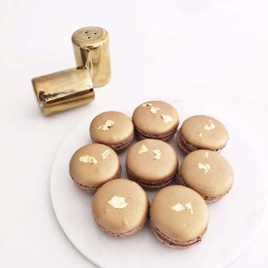 gold foiled macarons