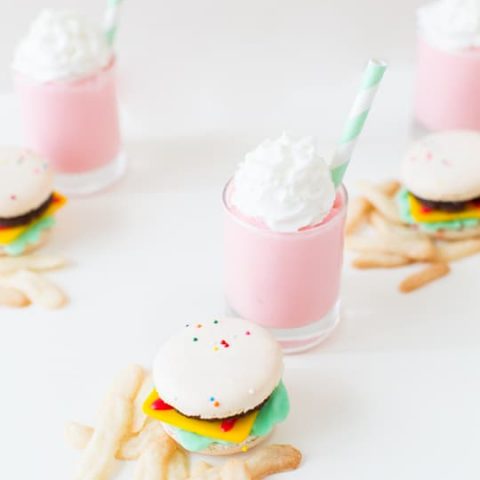 DIY mini cheeseburger and french fries with a mini milkshake to top it off! | sugar & cloth