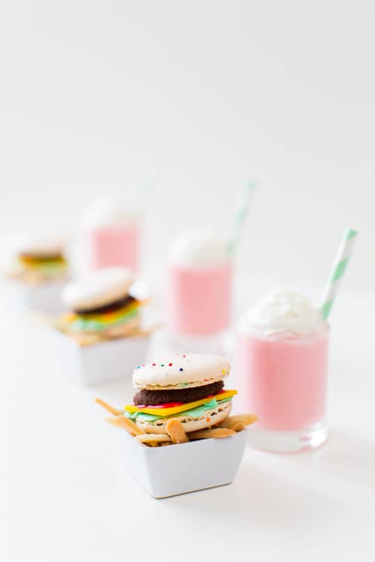 DIY mini cheeseburger and french fries with a mini milkshake to top it off! | sugar & cloth