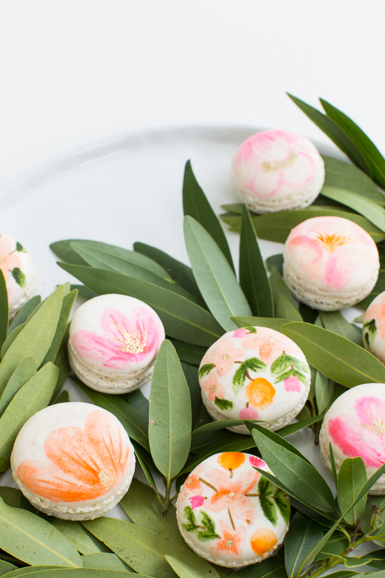 Painted Macarons - How to Make DIY Floral Macarons