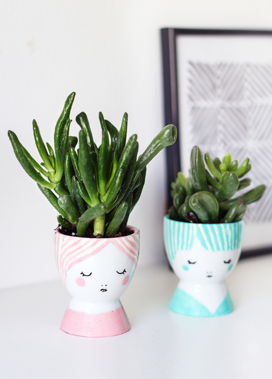DIY mini face planters | sugar & cloth