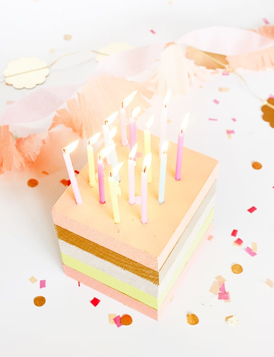 DIY wooden birthday cake decor | sugar & cloth