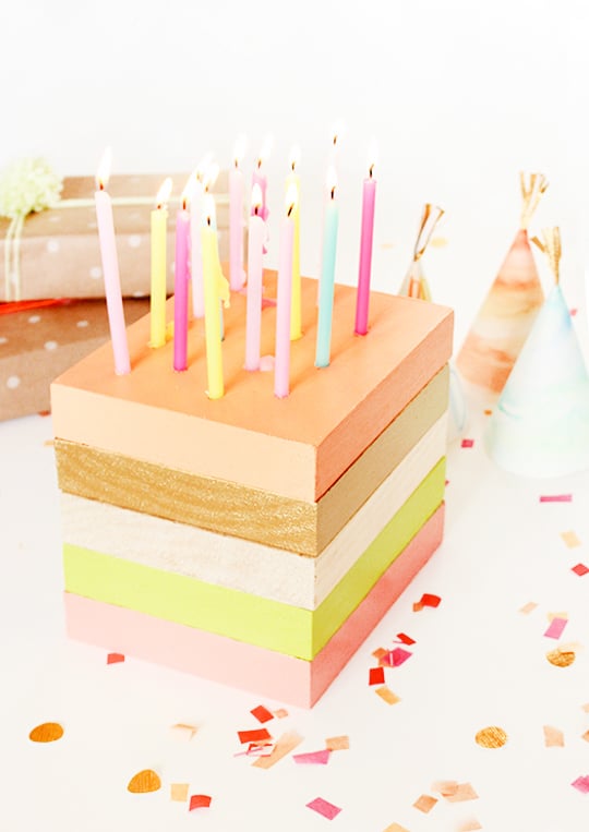 DIY wooden birthday cake decor | sugar & cloth