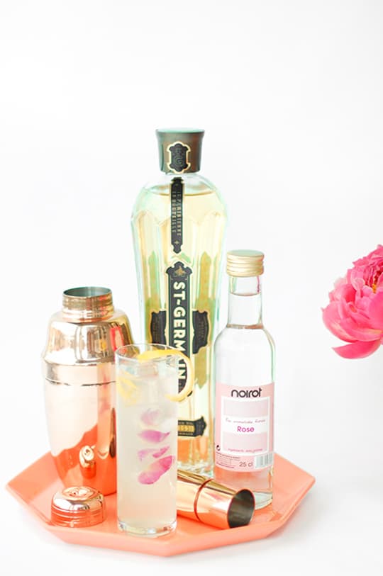 Spring fling cocktail recipe with peony ice cubes | sugar & cloth