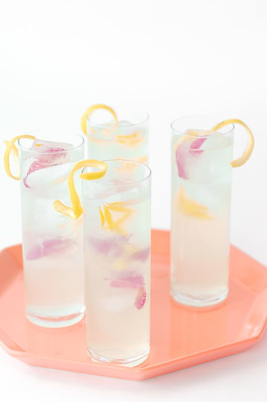 Spring fling cocktail recipe with peony ice cubes | sugar & cloth