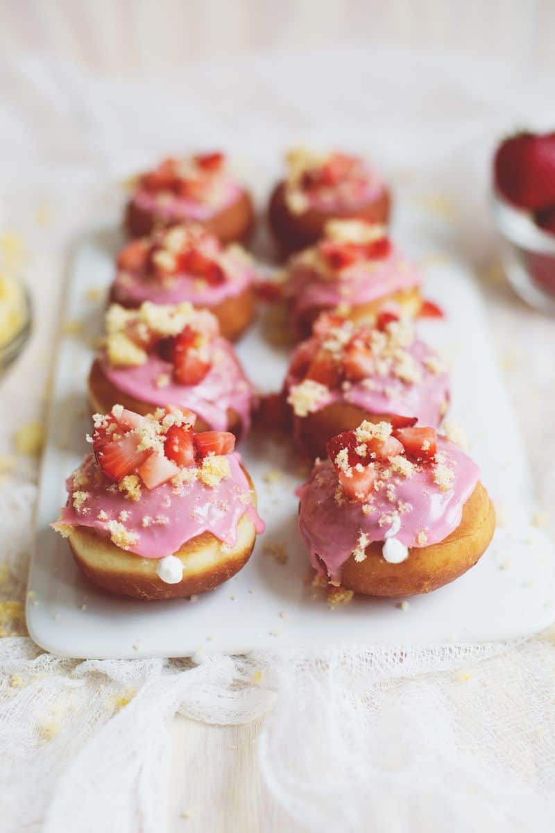 Strawberry Shortcake Donuts by A Beautiful Mess