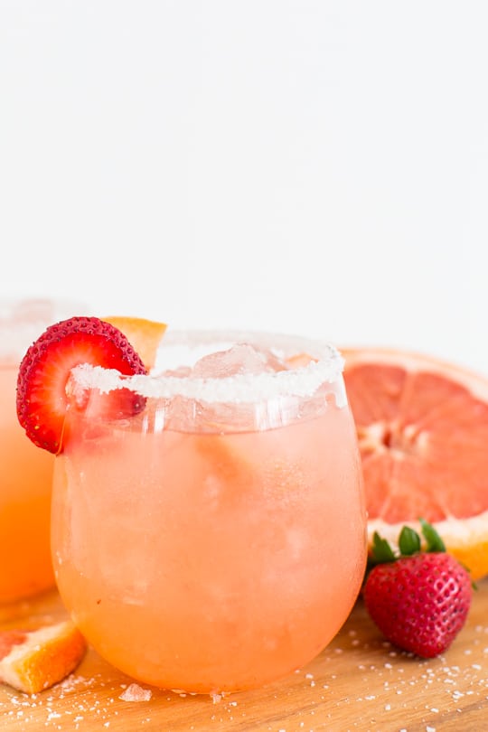 strawberry grapefruit salty dog recipe - sugar & cloth