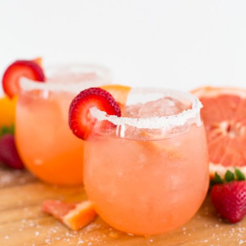 strawberry grapefruit salty dog recipe - sugar & cloth