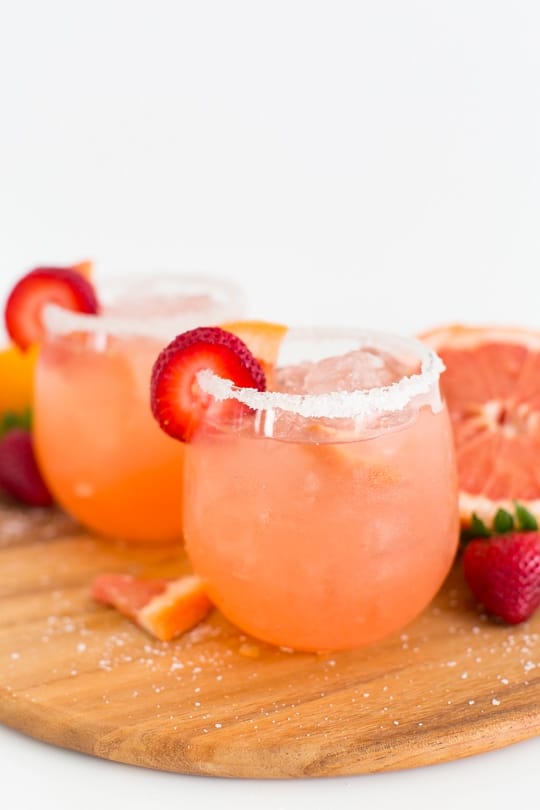 strawberry grapefruit salty dog recipe - sugar & cloth