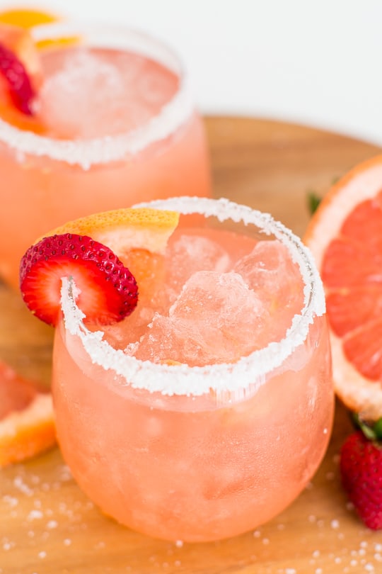 strawberry grapefruit salty dog recipe - sugar & cloth