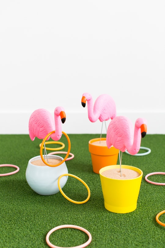 Backyard Games Idea - DIY Flamingo Ring Toss Game