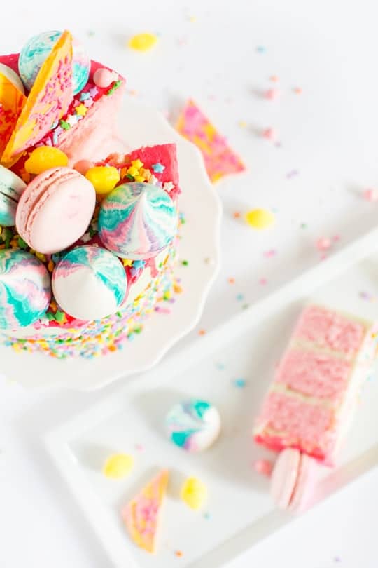 a unicorn strawberry cake recipe | sugar & cloth