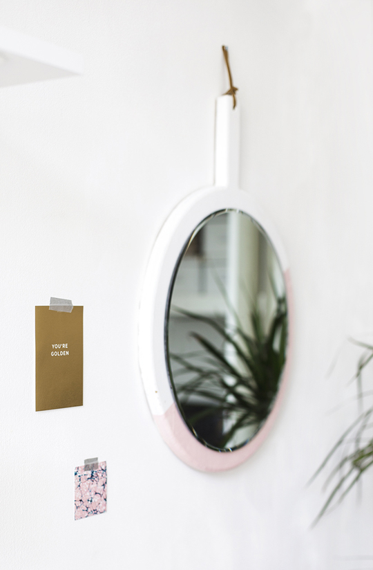 DIY hanging wall mirror