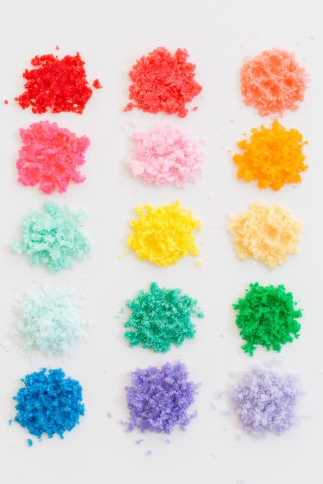 photo of the different color ways and options to make your own diy sand art sugar scrub by top Houston lifestyle blogger Ashley Rose of Sugar & Cloth