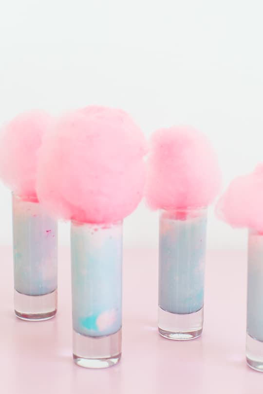 cotton candy ice cream shots - Sugar & Cloth