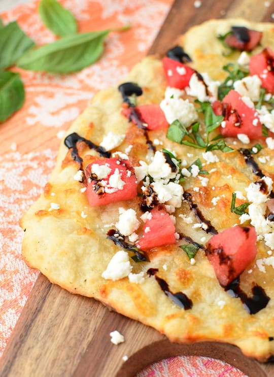 watermelon feta flatbread recipe! - sugar & cloth