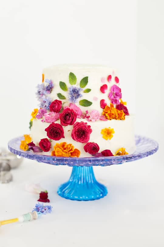 DIY abstract floral pattern cake - Sugar & Cloth