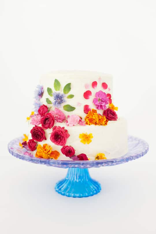 DIY abstract floral pattern cake - Sugar & Cloth