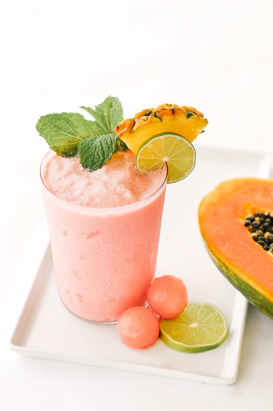 watermelon smoothie with fresh watermelon