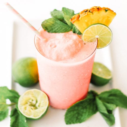 watermelon papaya rum smoothie - sugar & cloth