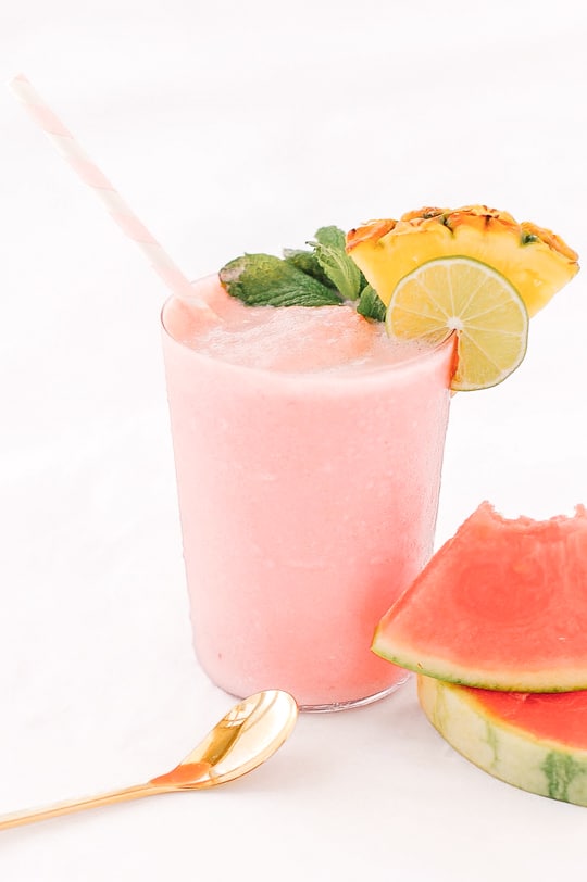 watermelon papaya rum smoothie - sugar & cloth