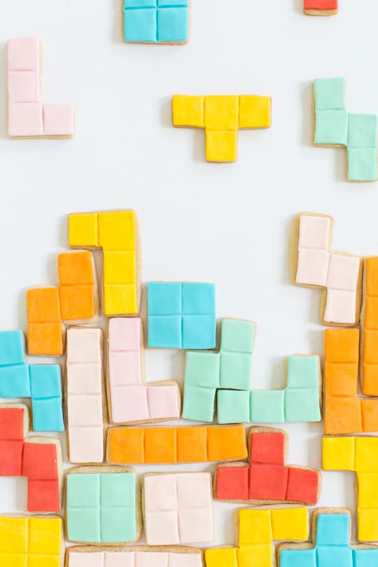 DIY tetris cookies - sugar & cloth