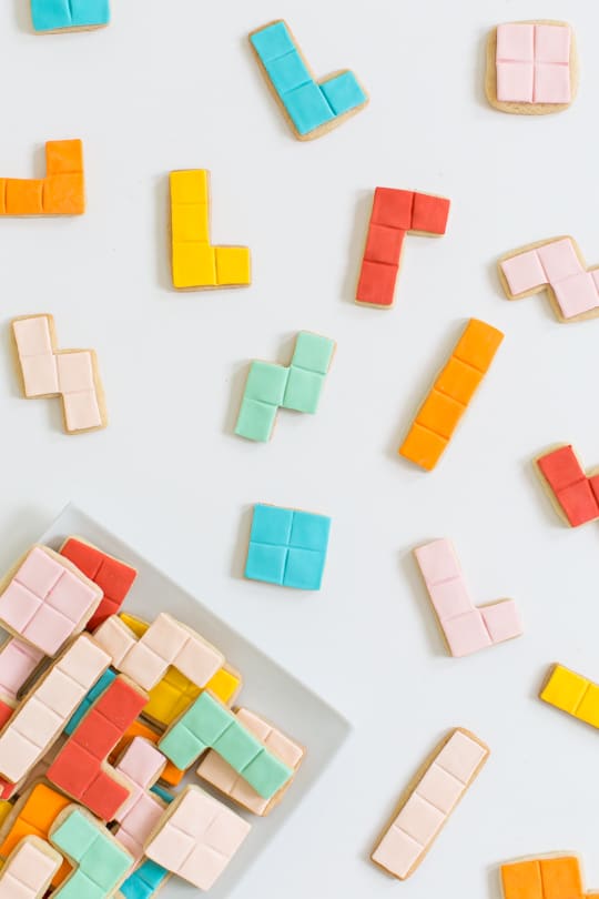 DIY tetris cookies - sugar & cloth