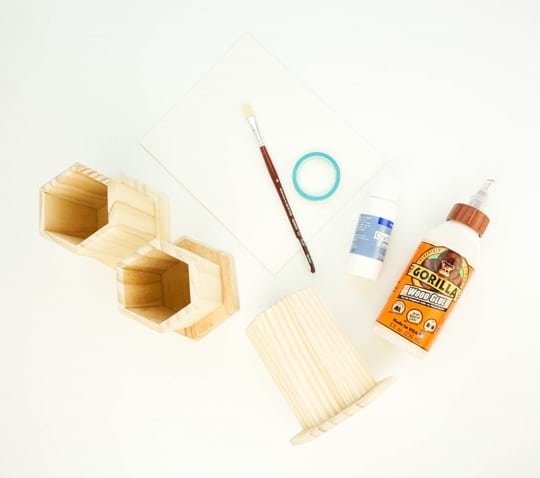 hexagonal DIY desktop organizer - Sugar & Cloth