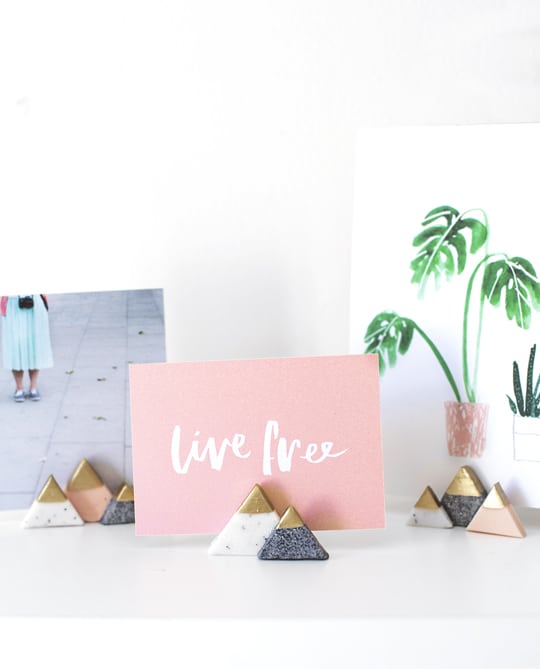 DIY mini mountain photo or card holders - sugar and cloth