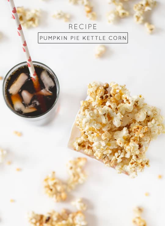 pumpkin pie kettle corn recipe - sugar & cloth