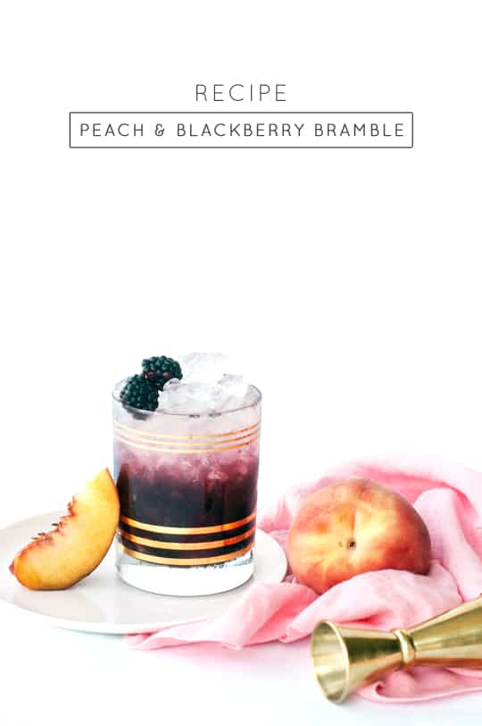 Peach and Blackberry Bramble Cocktail Recipe - Sugar and Cloth