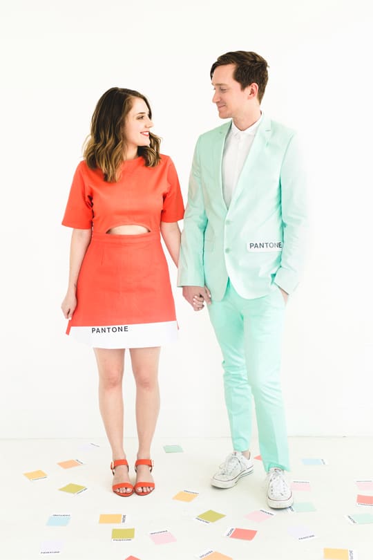 Hipster Halloween: DIY Pantone Color Combo Couples Costume by Top Houston Blogger Ashley Rose of  Sugar & Cloth #halloween #costumes #pantone #hispter #diy #diycostume #lastminute #easy #simple #fun #couples #couplescostume