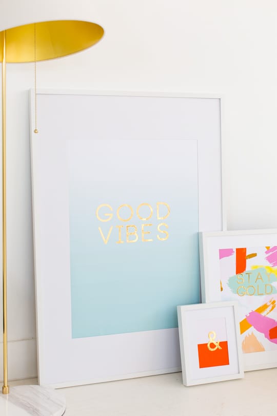 DIY gold foil wall art and printables quotes - sugar and cloth